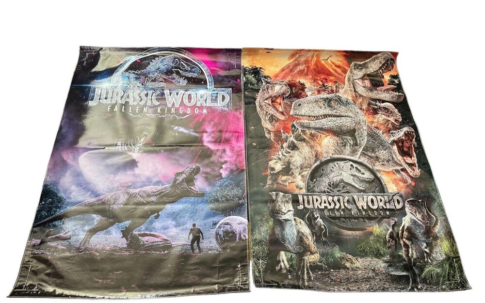 Jurassic World Fallen Kingdom Bounce House Jumper Party Banners Lot Of 2